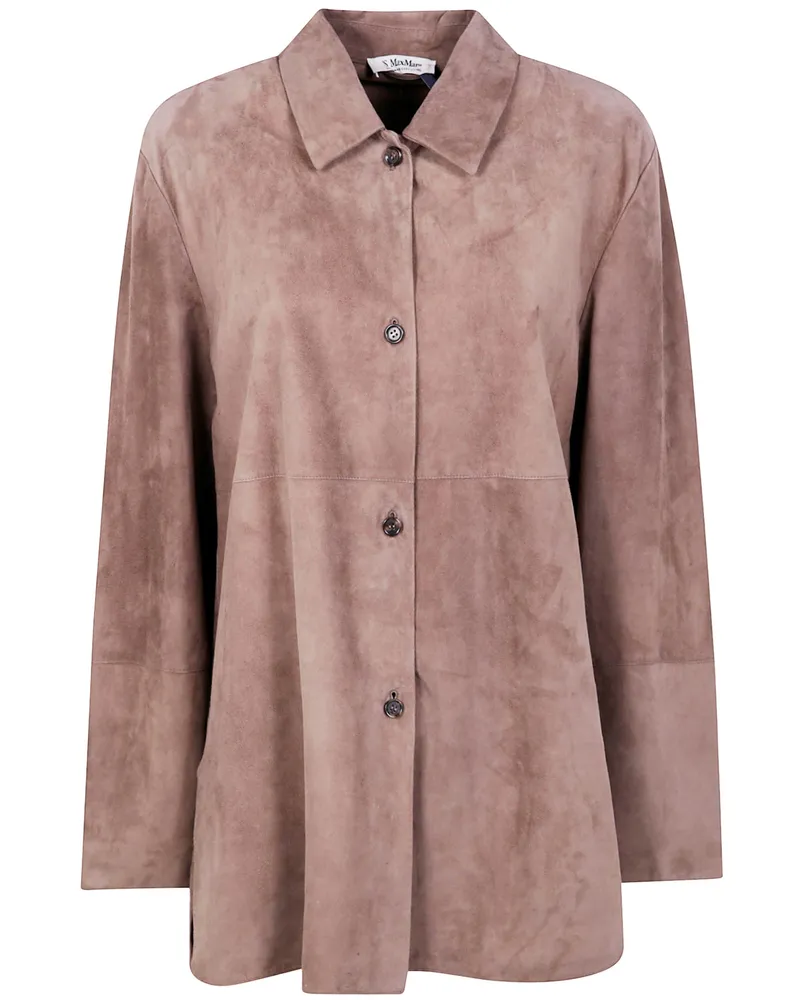 Max Mara Estate" Classic Suede Shirt Gray