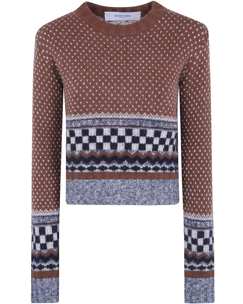 Golden Goose Sweater Geometric Jacquard "Journey Brown