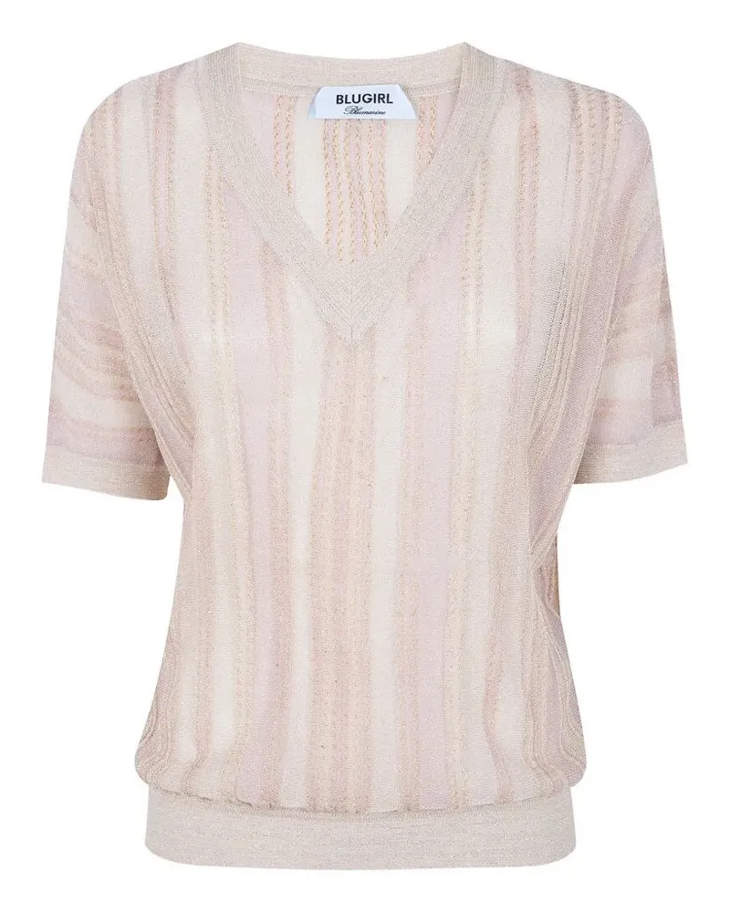 Blumarine Stripes Lux Sweater Pink