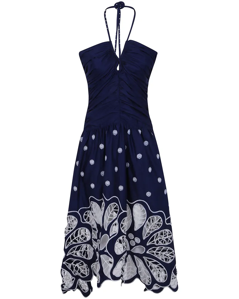 FARM Rio Dress Sleeveless Midi "Bicolor Richilieur Blue