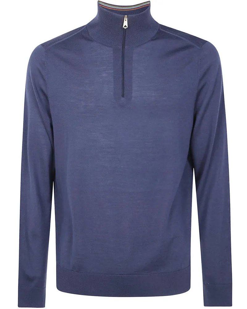 Paul Smith Sweater Zip Neck "M1r.971Z. W03154 43 Greyish Blue Blue