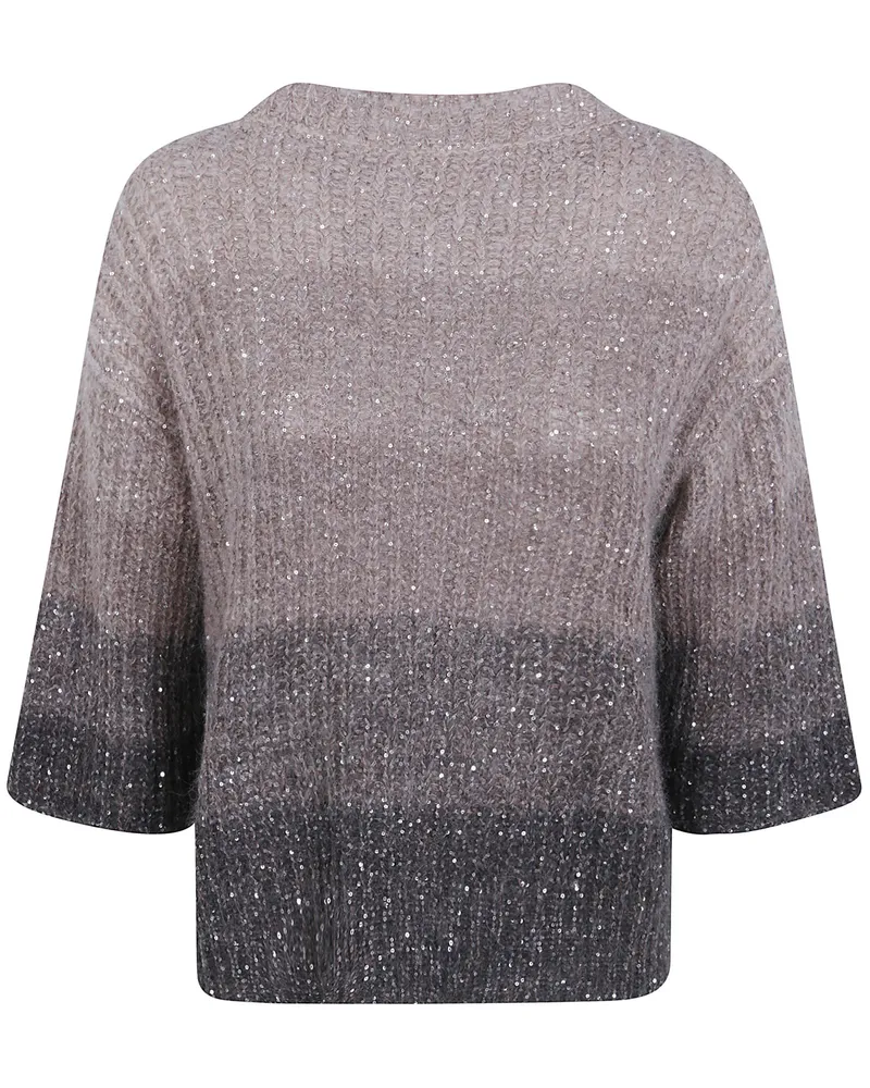 D.EXTERIOR D. EXTERIOR Sweater Short Sleeves "Crystals Degrade Brown