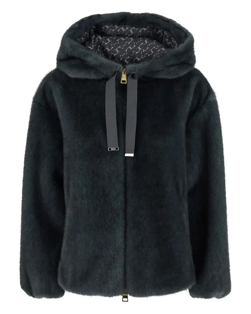 Herno Bomber' Soft Faux Fux Jacket Gray