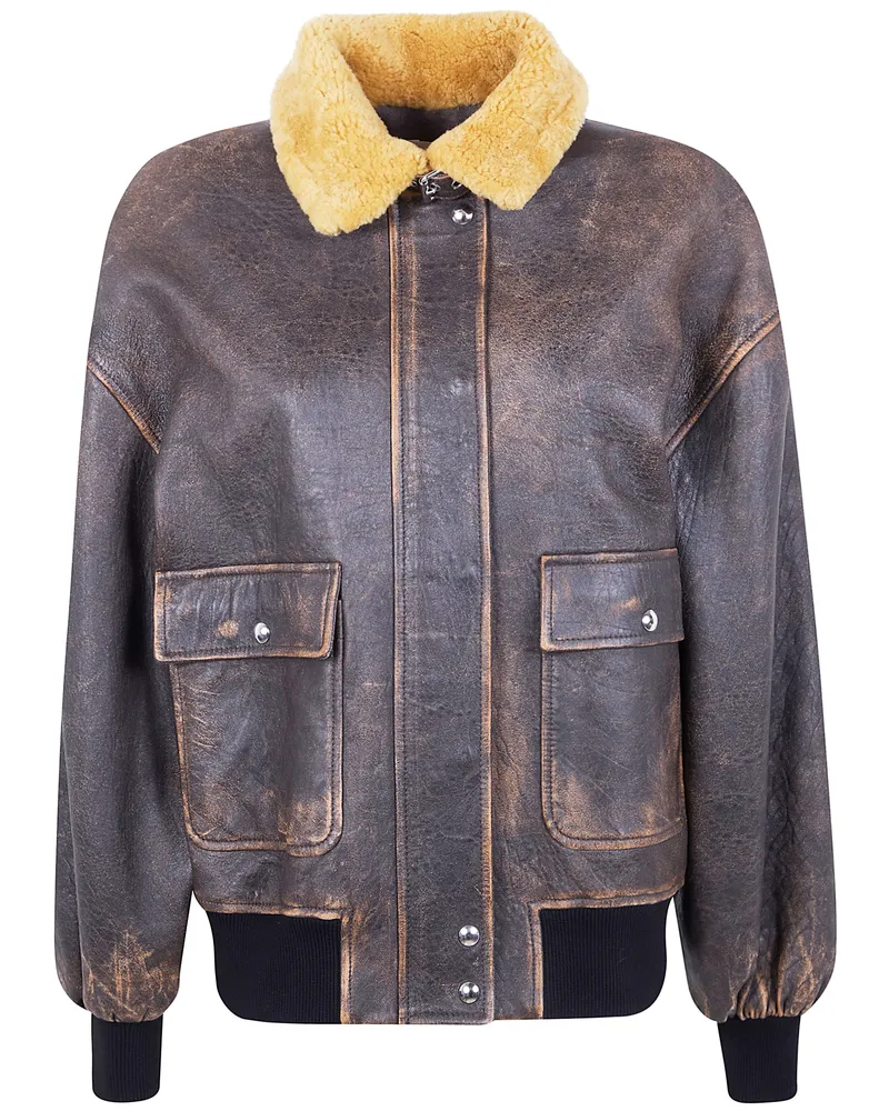 KHAITE Sandor" Leather Jacket Brown