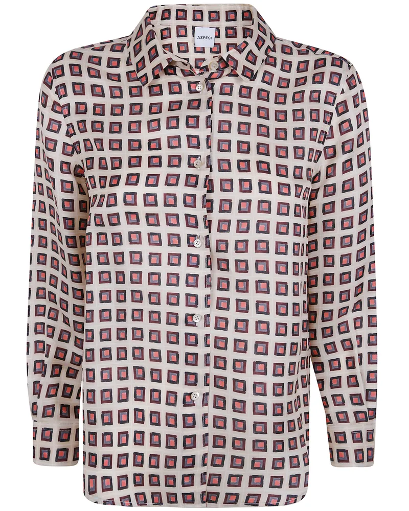 ASPESI Shirt Printed "5412.P586 46042 Natural Beige