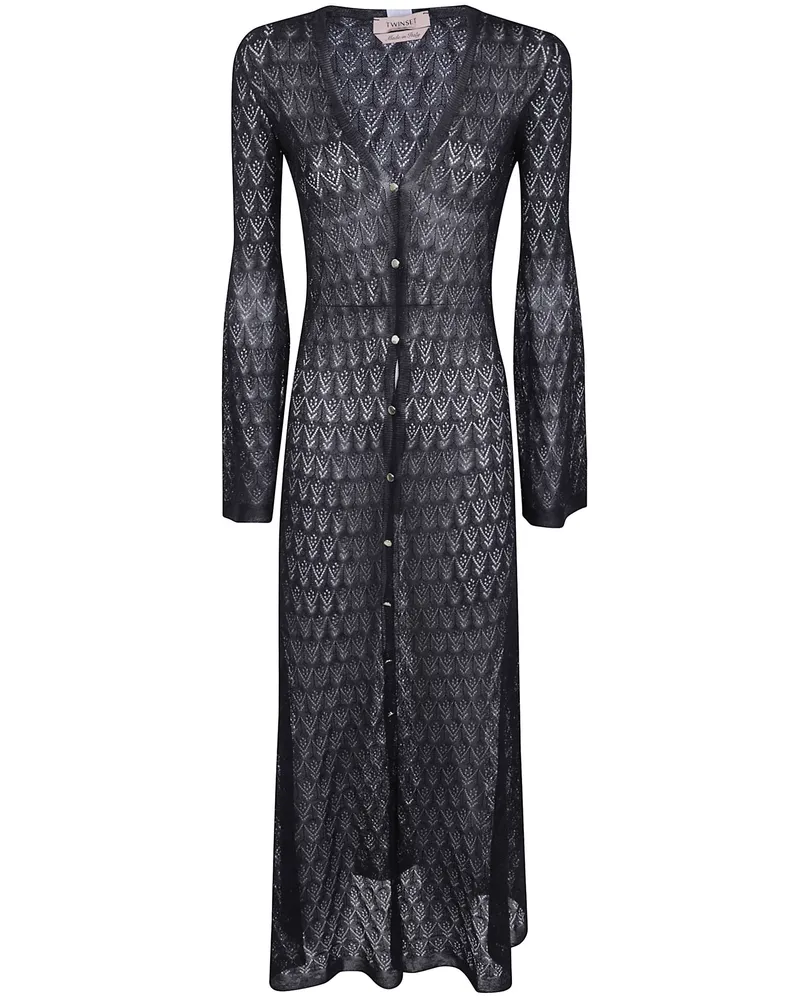Twin-Set Long Sweater Lurex Black
