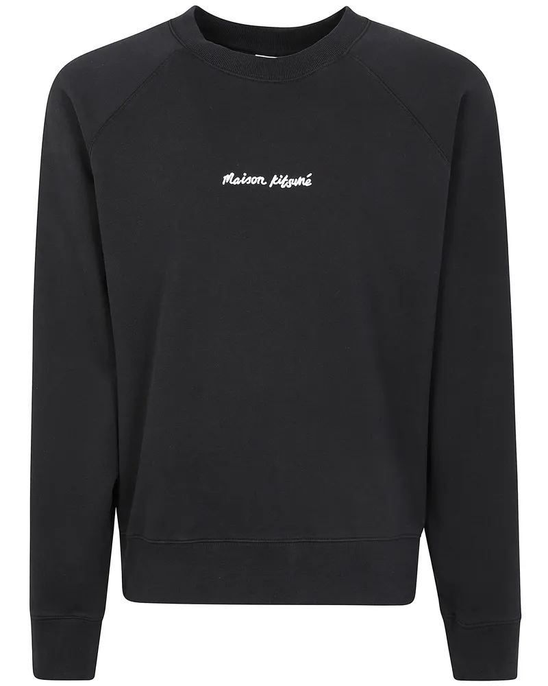 Kitsuné Maison Kitsune Embroidery Oversize Reglan Sweatshirt Black