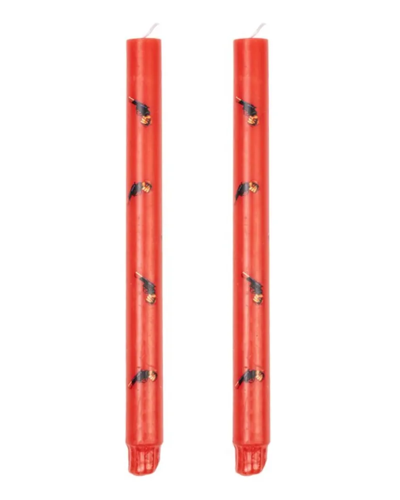 Seletti Toiletpaper Revolver" Double Set Candles Cm 2.3 X 2.3 H 27 Multi