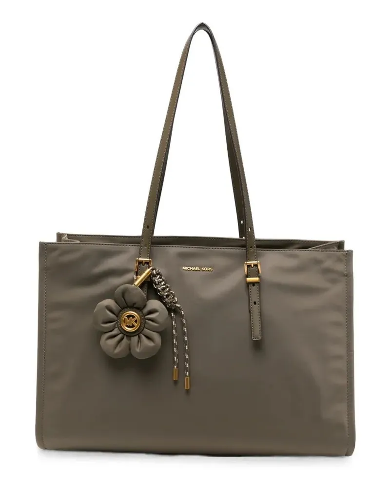 Michael Kors Handbag With Flower Charm "Lg Bw Mf Tz Tote Bag Green