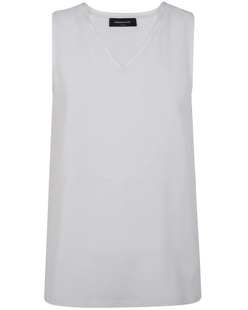 Fabiana Filippi Round Neck Tank Top White