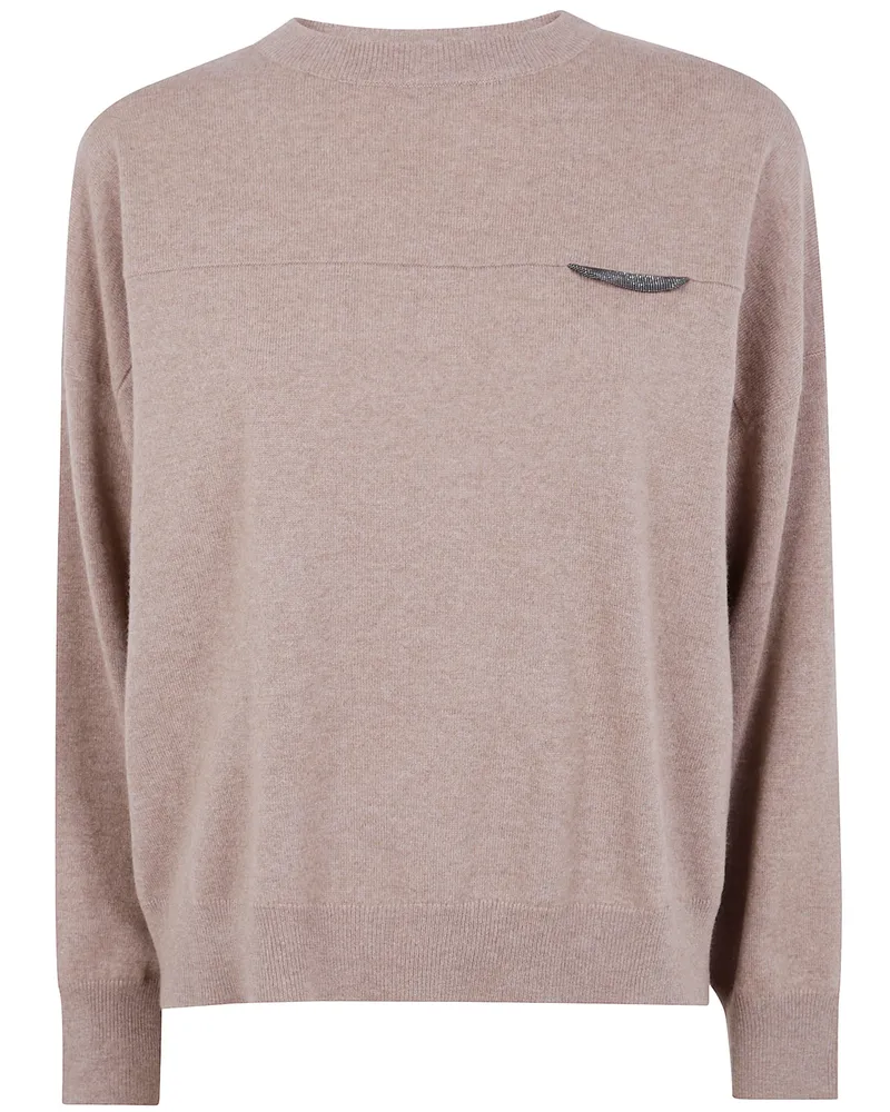 Brunello Cucinelli Cashmere Round Neck Sweater Brown