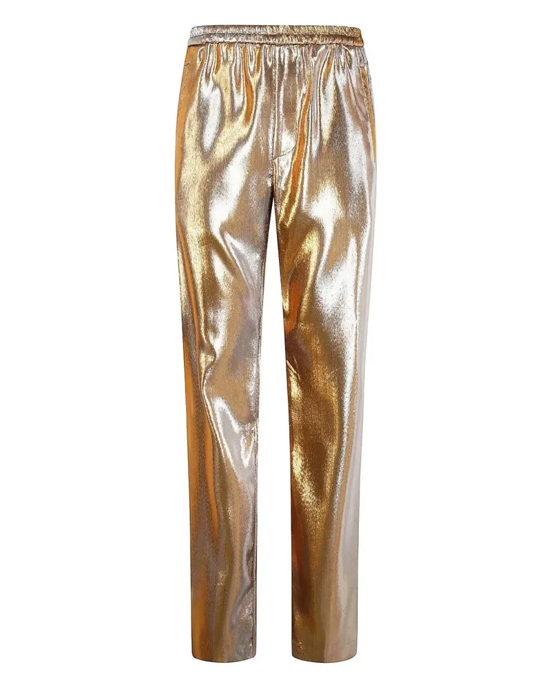 Dries van Noten Pennams Metal Trousers Metallic