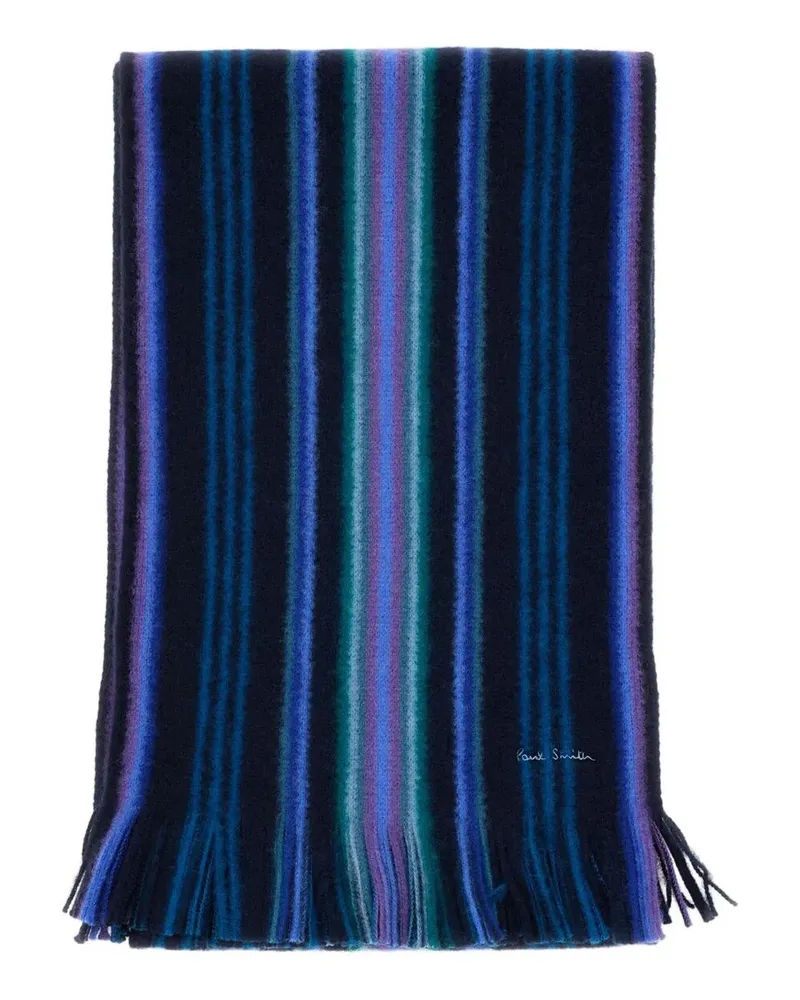 Paul Smith Men Scarf Db Side Strp Blue