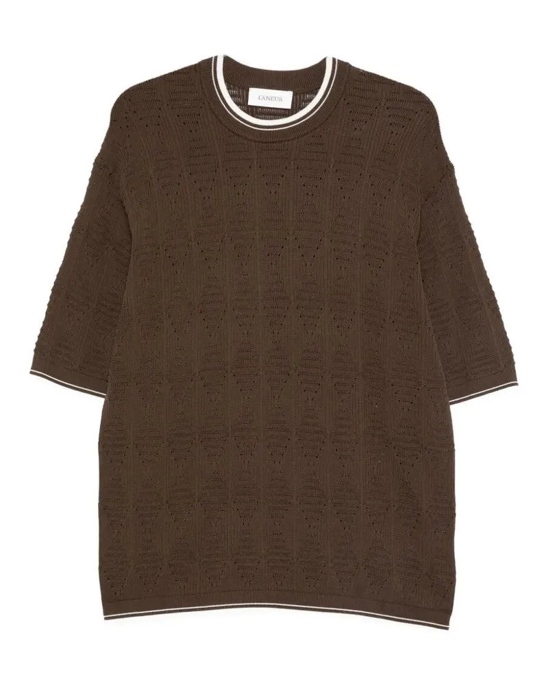 Laneus Knitted T-Shirt Man Brown
