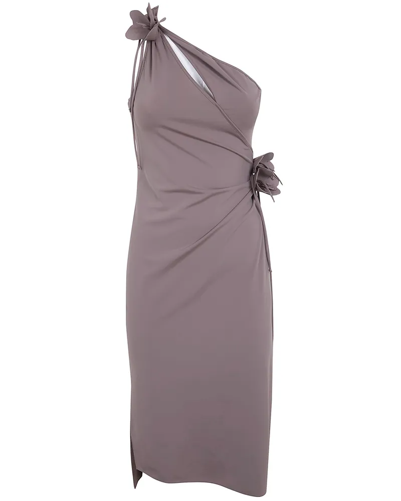 COPERNI Asymmetric Mini Flower Gown Brown