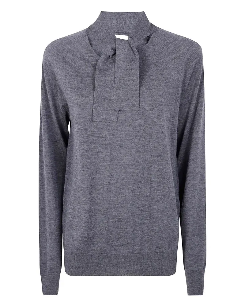 Mantù Long Sleeve Bow Neck Gray