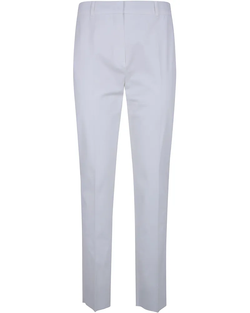 Max Mara Carpa Popeline Stretch Classic Trousers White