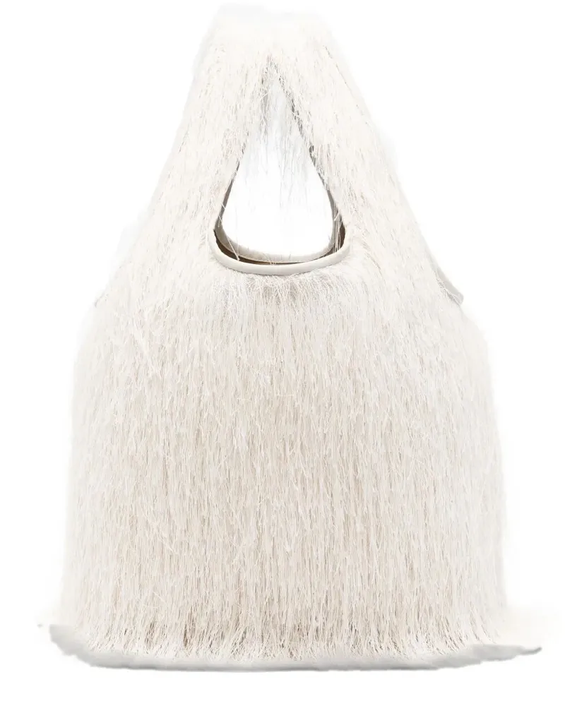 Dries van Noten Bw252 March171" Fringed Bag White