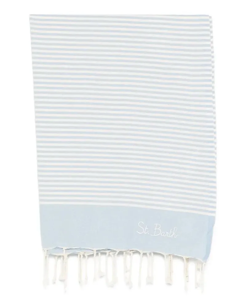 MC2 Saint Barth Foutas Horizontal Stripes Sea Towel Blue