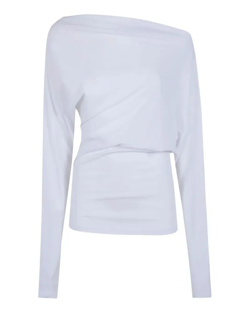 Ann Demeulemeester Roos Bias Cut Drop Shoulder Top White