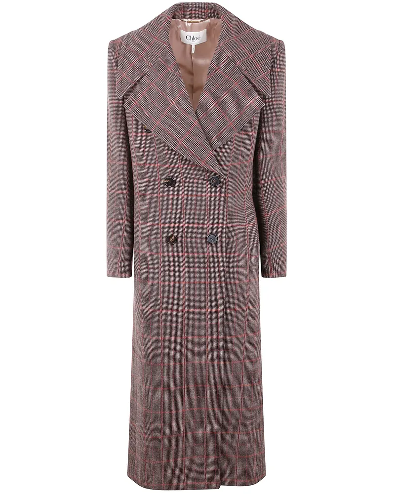 Chloé Long Double Breast Coat Brown