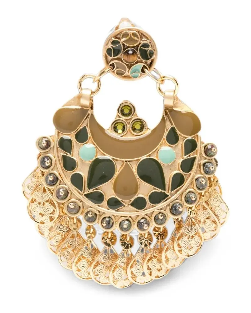 Gas Bijoux Earrings Metallic Brass "Eventail Mm Metallic