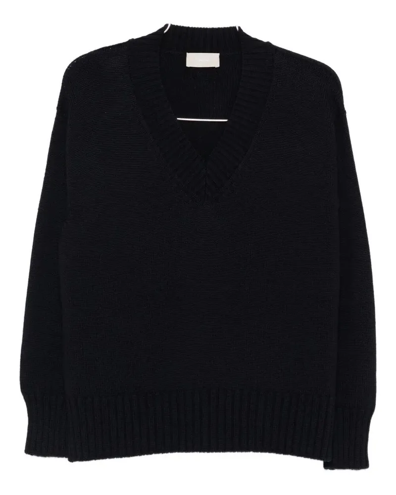 Drumohr  Long Sleeve V Neck Sweat Blue