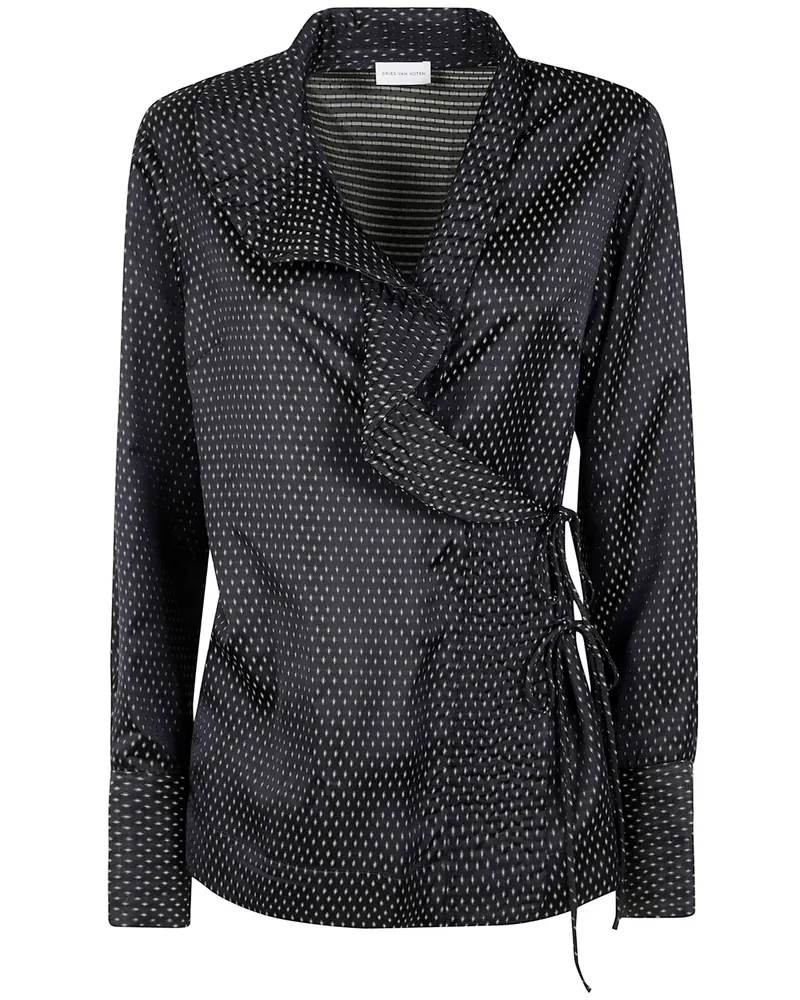 Dries van Noten Calberton 2350" Motif Jacquard Shirt Black