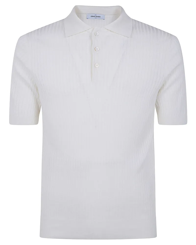 Gran Sasso Short Sleeves Tennis Polo Shirt White