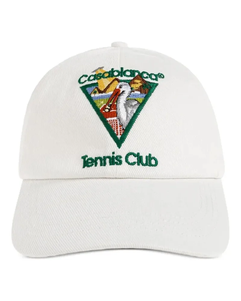 Casablanca Paris Hat White Brown "Pyramid Abduction Tennis White