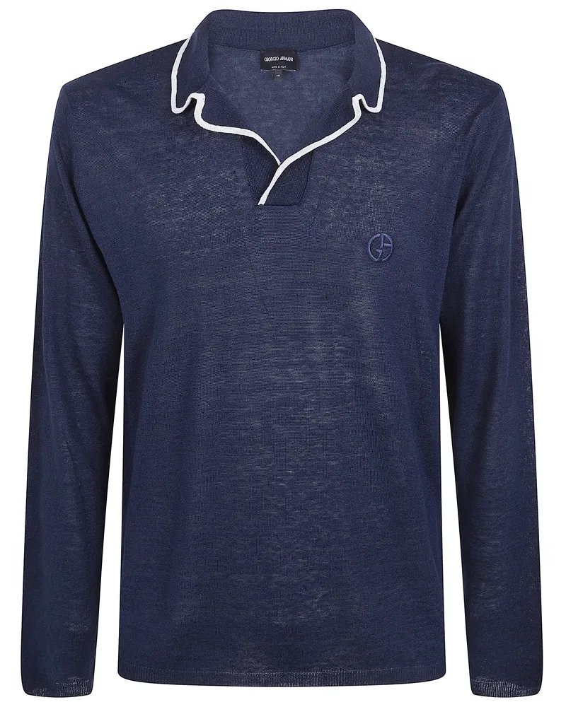 Giorgio Armani Polo Neck Sweater Blue