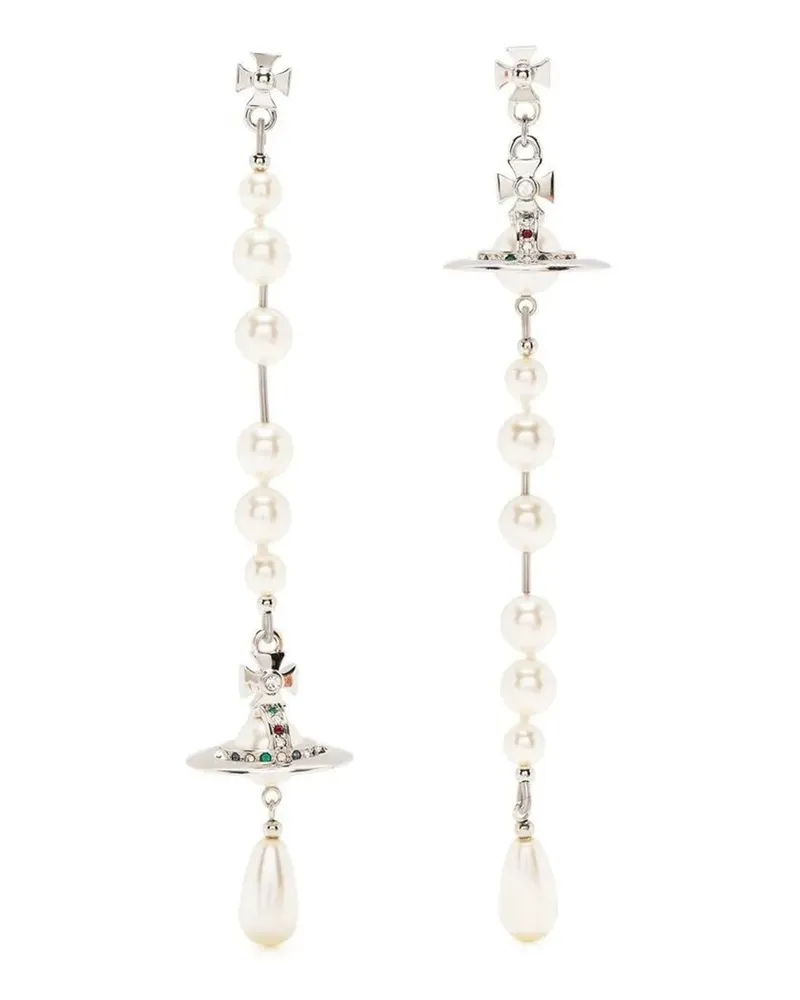 Vivienne Westwood Earrings Metallic 'Broken' Pearl Metallic