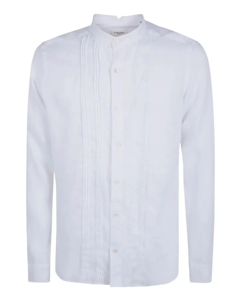 Tintoria Mattei Pleated Linen Shirt White