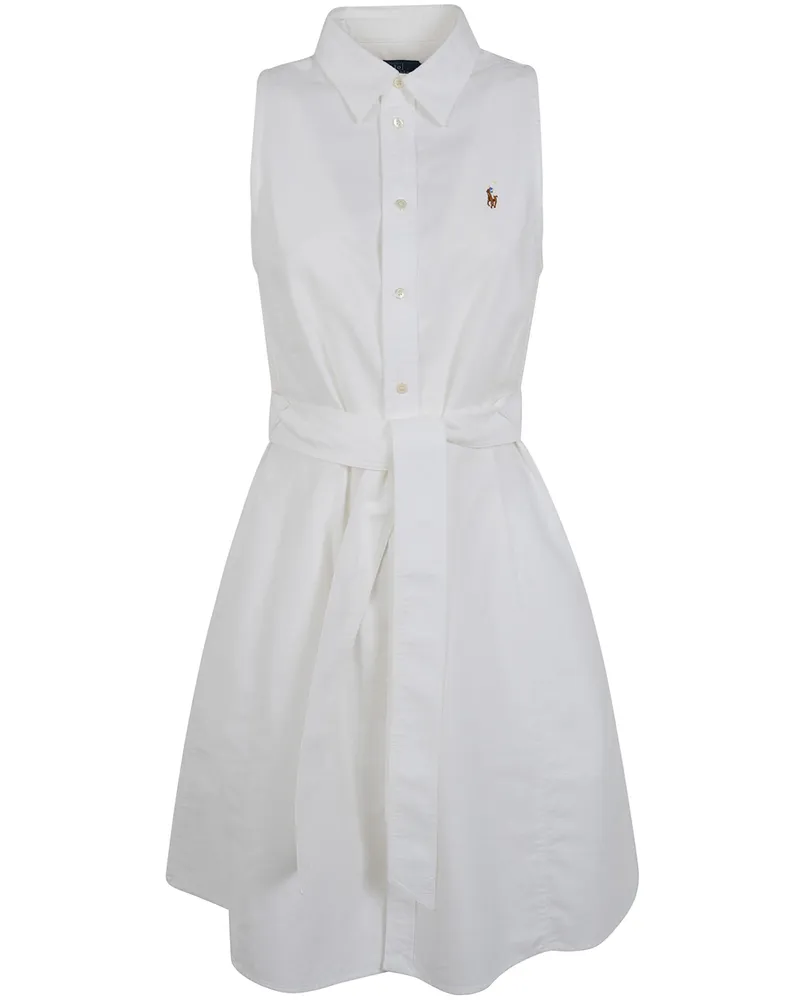 Ralph Lauren Woven Sleevesless Mini Shirt Dress White