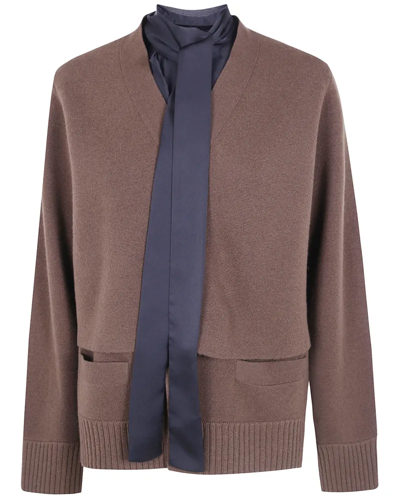 Sacai Sweater Wool Knit "Costruzione Autunno Inverno Brown