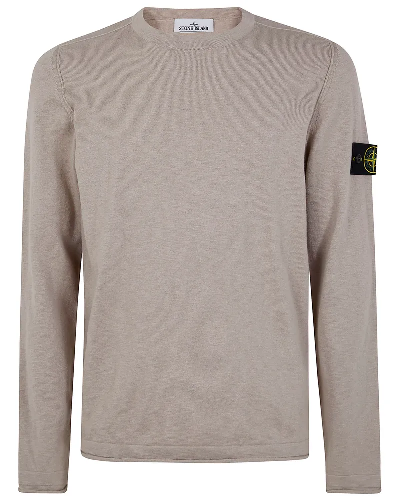 Stone Island Crew Neck Classic Sweater Beige
