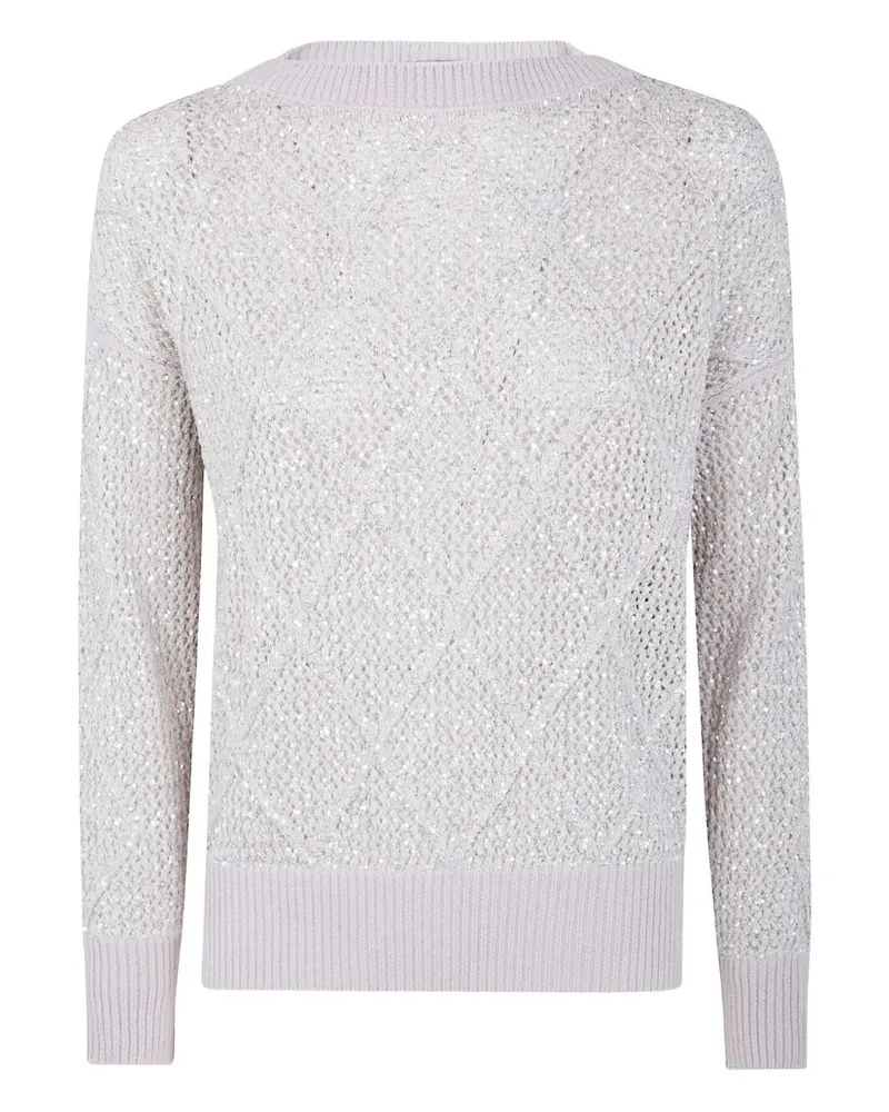 D.EXTERIOR D. EXTERIOR Rhombus Sequins Boatneck Sweater Gray