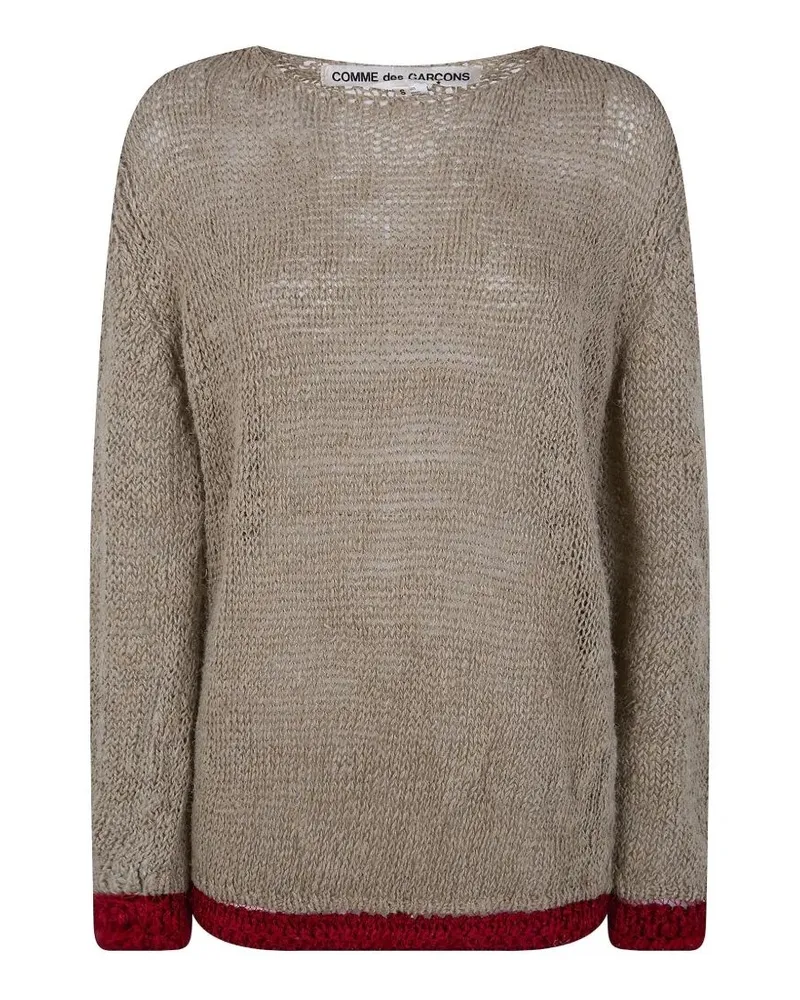 Comme des Garçons Round Neck Long Sleeves T-.Shirt Beige