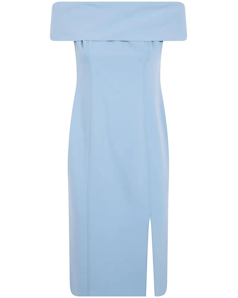 Ralph Lauren Woven "Bodycon" Midi Dress Blue