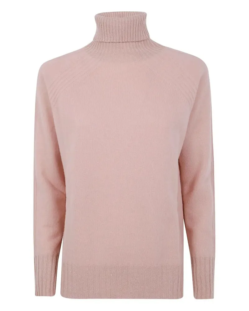 Twin-Set Turtle Neck Oversize Sweater Metallic