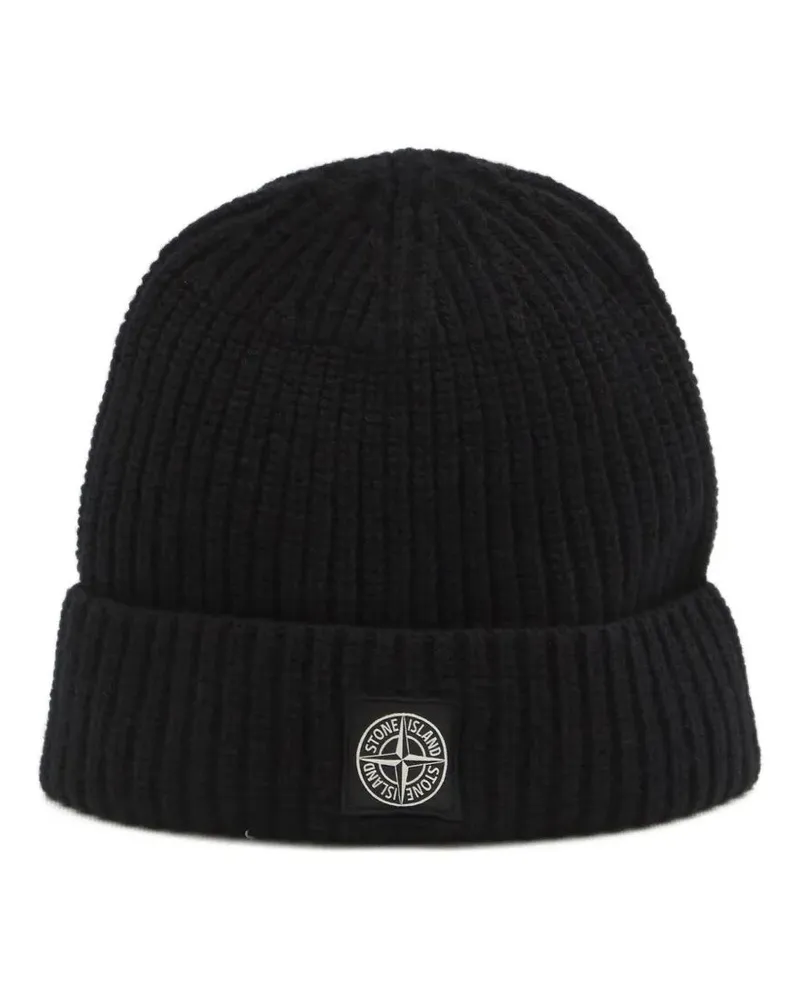 Stone Island Hat Wool Black Classic Beanie Black