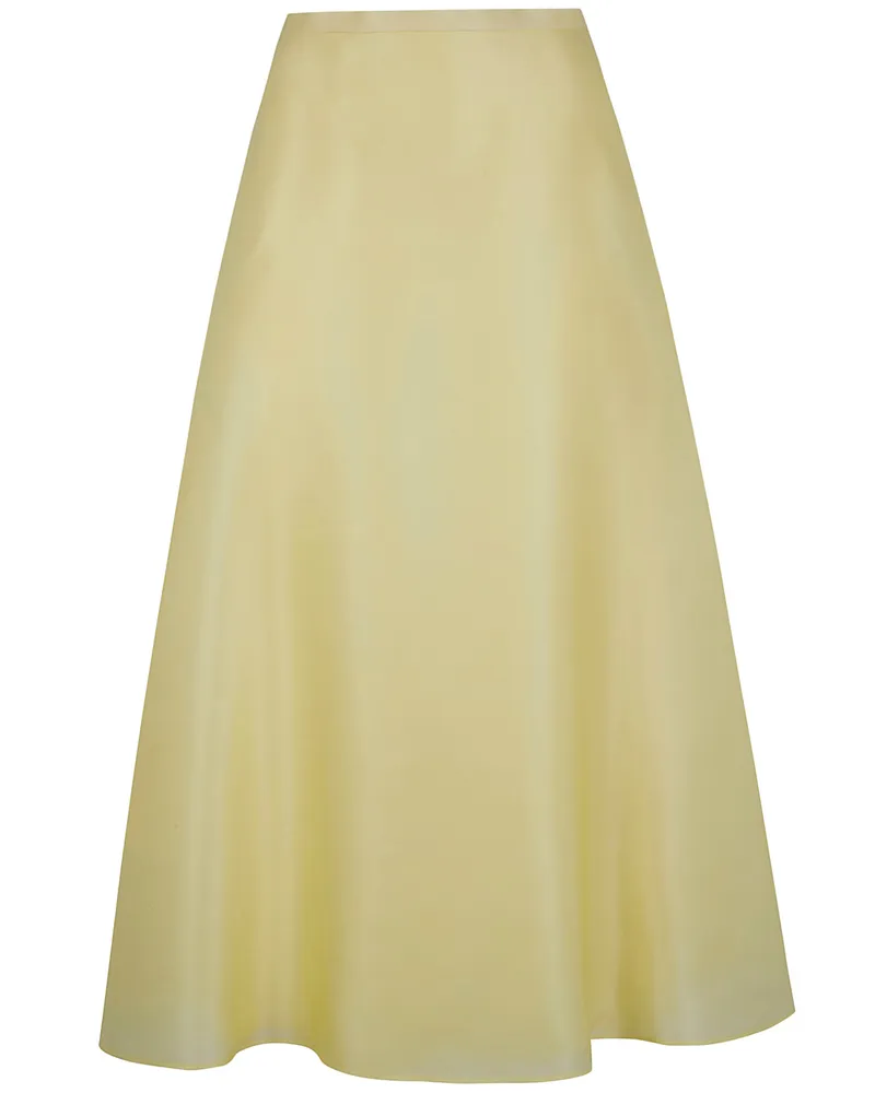 Alberta Ferretti Triple Organza Round Midi Skirt Yellow