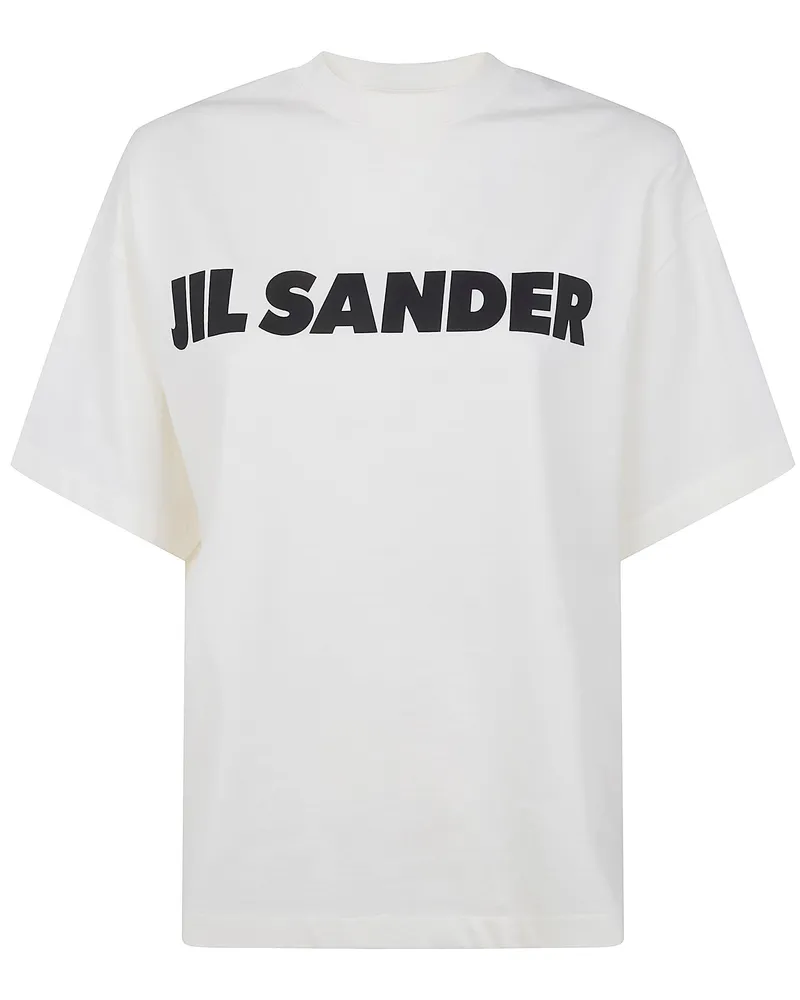 Jil Sander Crewneck Short Sleeves Classic Print T-Shirt White