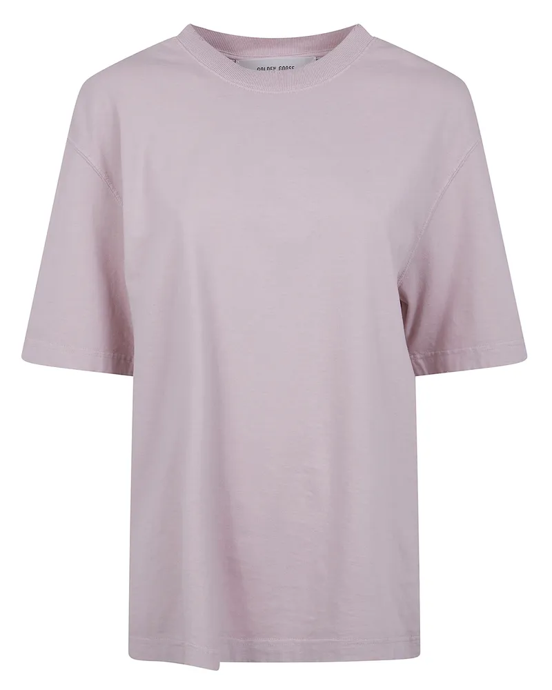 Golden Goose Relaxed Fit T-Shirt Cotton Jersey Logo Patch Gray