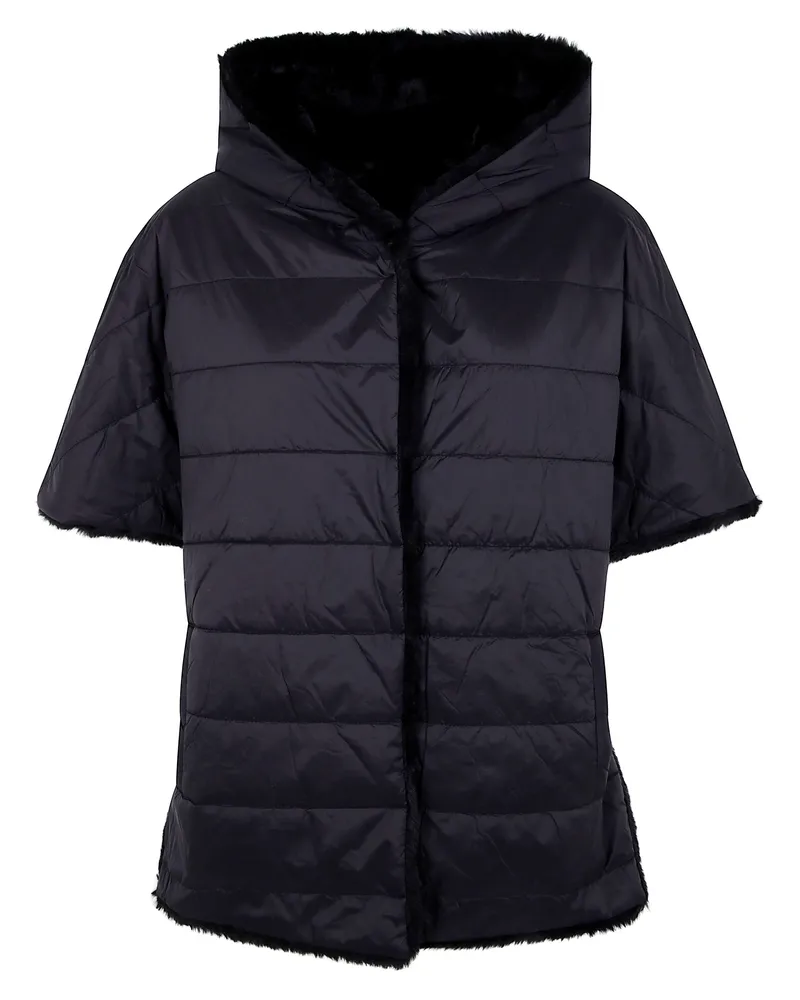 Blumarine Hooded Doubleface Cape Black
