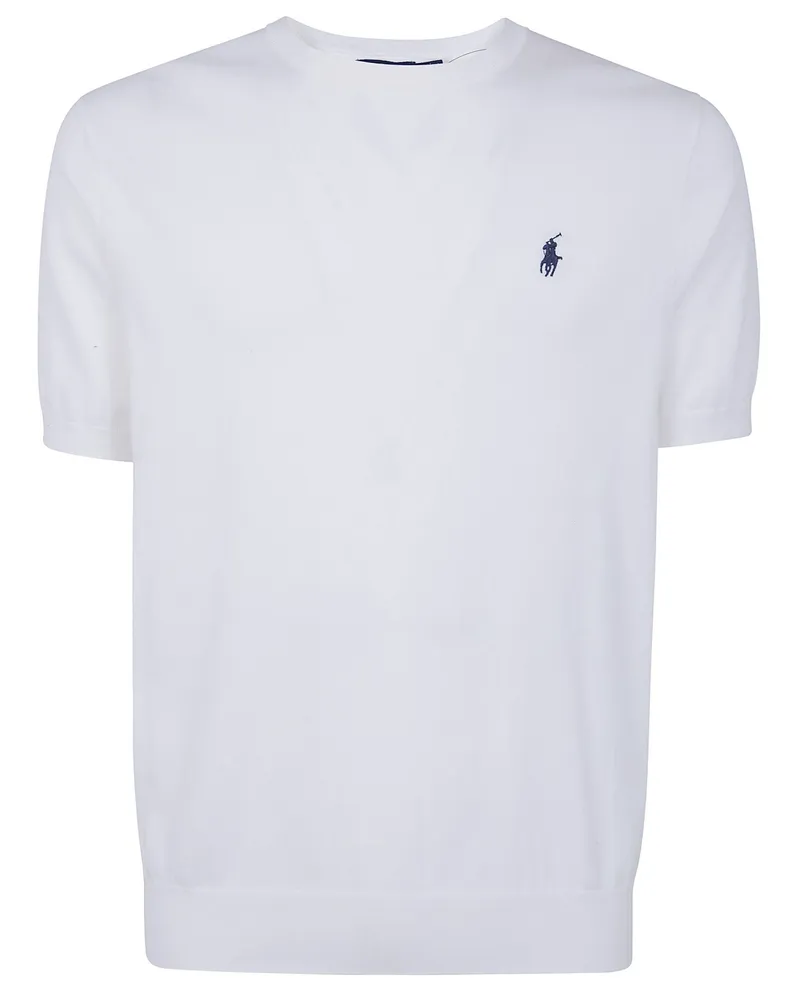 Ralph Lauren Short Sleeves Knit Round Neck Sweater White