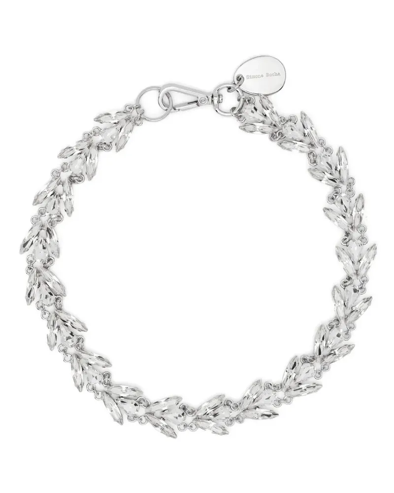 Simone Rocha Crystal Floret Necklace White