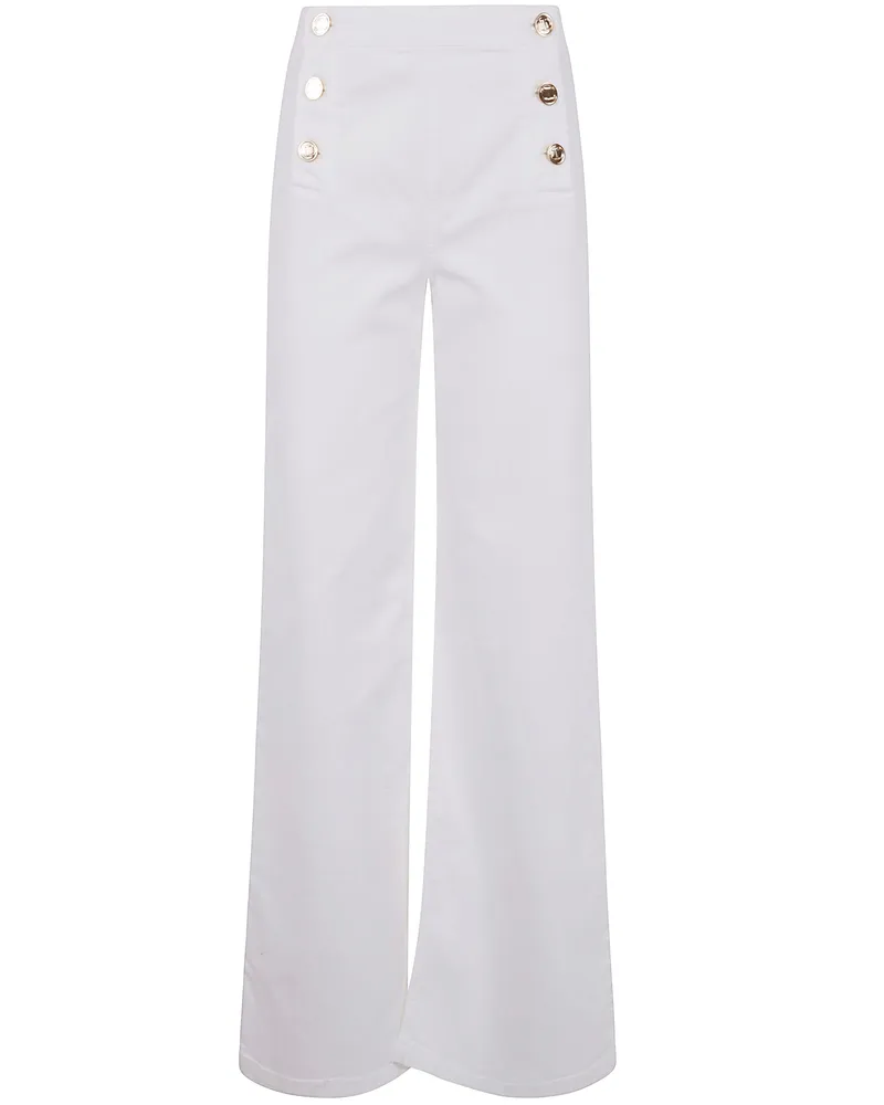Twin-Set Wide Leg Jeans By Twinset White