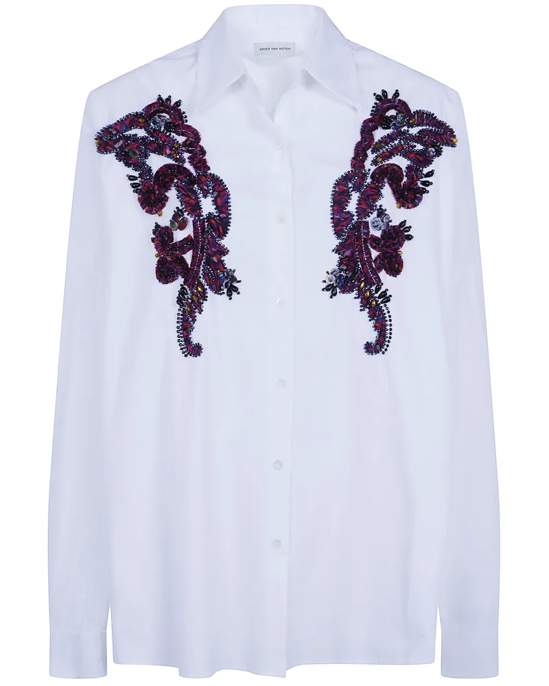 Dries van Noten Shirt Embroidery "Casia White