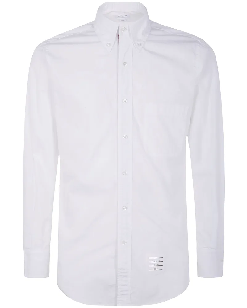 Thom Browne Classic L/S Bd Pc Shirt W/ Cf Gg Placket In Solid Poplin White